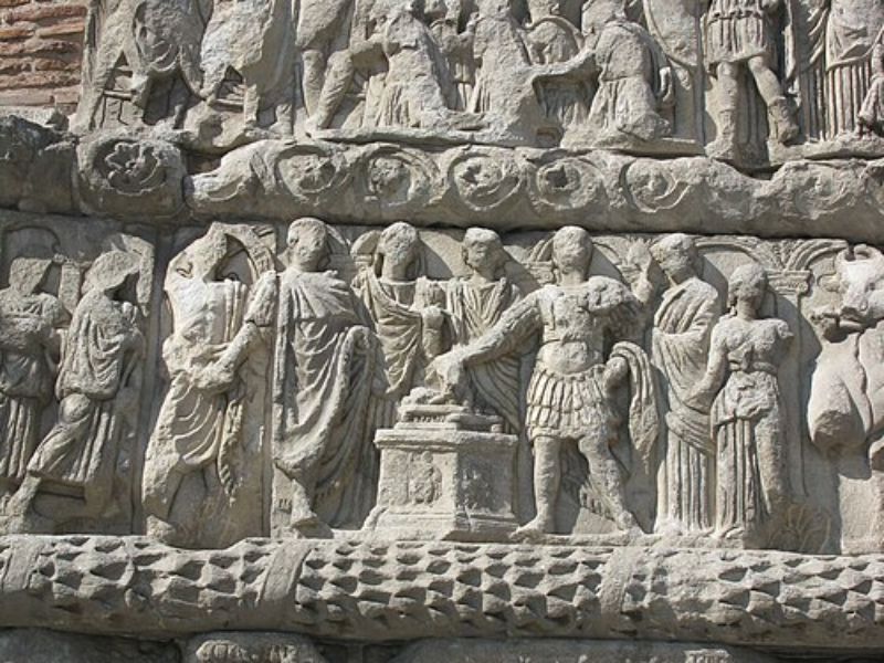 Galerius Palace Complex in Thessaloniki – reliefs on the Arch of Galerius